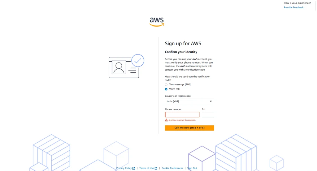 AWS Contact Verification Page